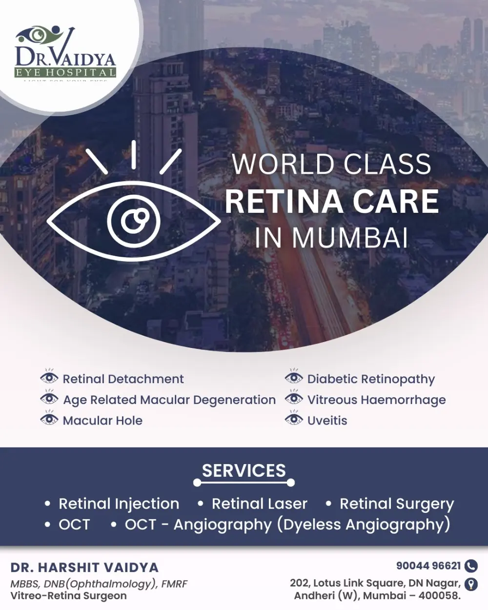 World Class Retina Care in Mumbai at Dr Vaidya Eye Hospital, Andheri